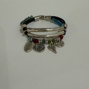 UNOde50 Leather & Silver-Plated Charm Bracelet – Multicolor Beads – Spain